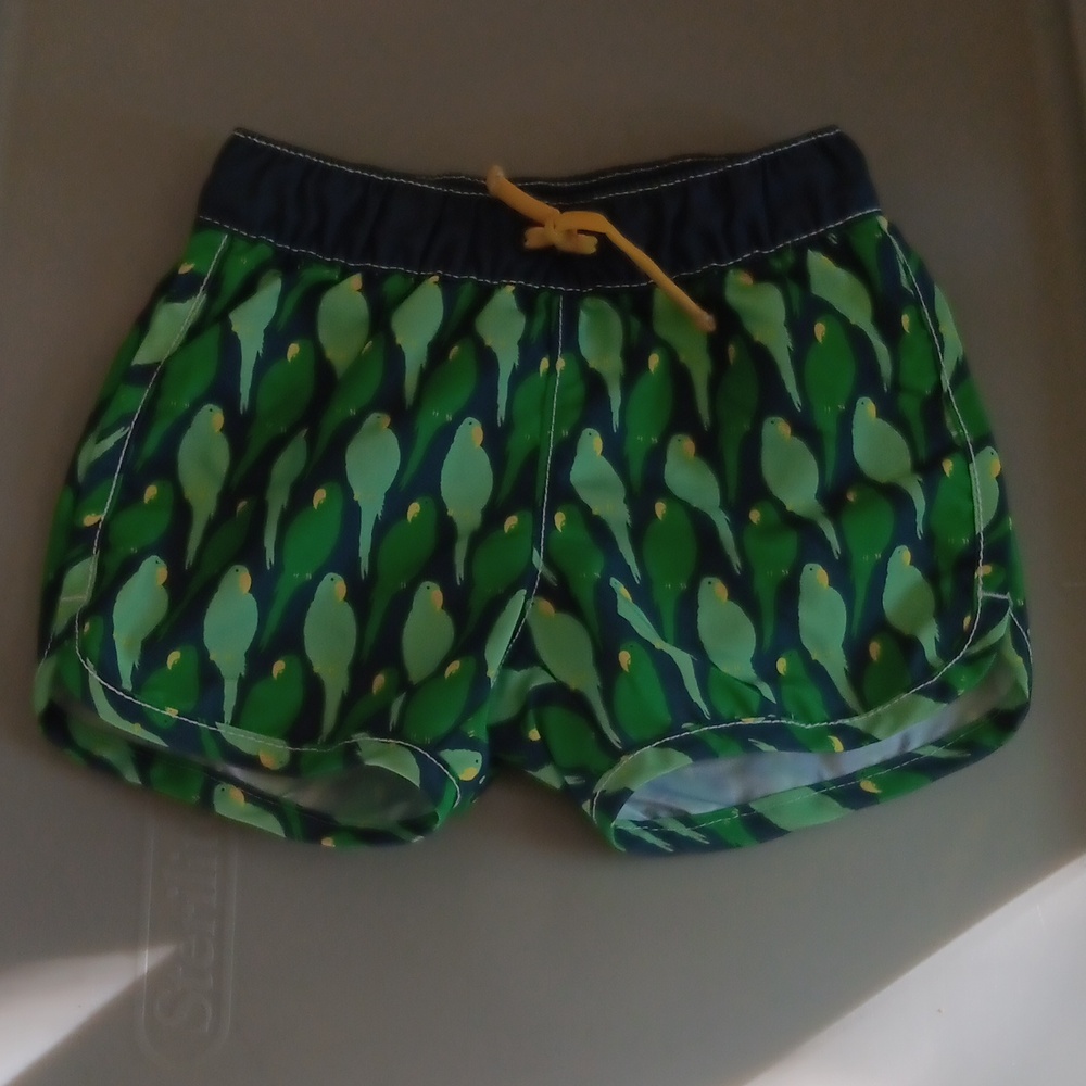 Baby Gap tropical bird print swim trunks